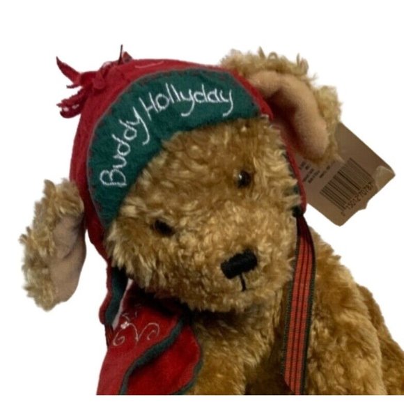 Hallmark Stuffed Plush Christmas “Buddy Hollyday” Brown Puppy Dog 9” - Picture 10 of 14
